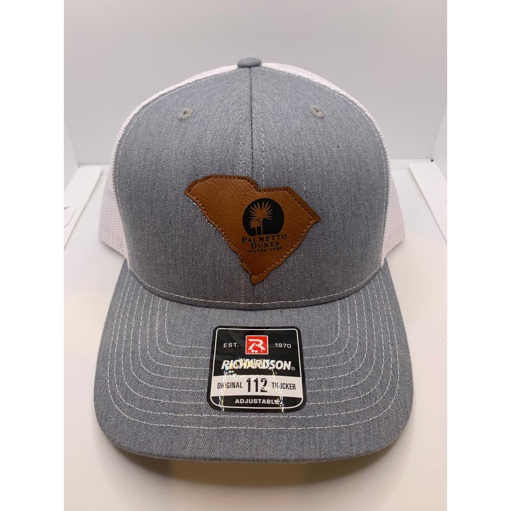Palmetto Dunes Hilton Head Richardson Trucker Snapback Hat Gray and White